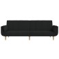 vidaXL Schlafsofa 2-Sitzer mit 2 Kissen Schwarz Stoff vidaXL Schlafsofa 2-Sitzer mit 2 Kissen Schwarz Stoff