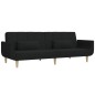 vidaXL Schlafsofa 2-Sitzer mit 2 Kissen Schwarz Stoff vidaXL Schlafsofa 2-Sitzer mit 2 Kissen Schwarz Stoff