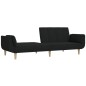 vidaXL Schlafsofa 2-Sitzer mit 2 Kissen Schwarz Stoff vidaXL Schlafsofa 2-Sitzer mit 2 Kissen Schwarz Stoff