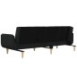 vidaXL Schlafsofa 2-Sitzer mit 2 Kissen Schwarz Stoff vidaXL Schlafsofa 2-Sitzer mit 2 Kissen Schwarz Stoff