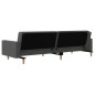 vidaXL Schlafsofa 2-Sitzer mit 2 Kissen Dunkelgrau Stoff vidaXL Schlafsofa 2-Sitzer mit 2 Kissen Dunkelgrau Stoff