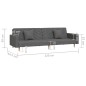 vidaXL Schlafsofa 2-Sitzer mit 2 Kissen Dunkelgrau Stoff vidaXL Schlafsofa 2-Sitzer mit 2 Kissen Dunkelgrau Stoff