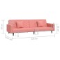 vidaXL Schlafsofa 2-Sitzer mit 2 Kissen Rosa Samt vidaXL Schlafsofa 2-Sitzer mit 2 Kissen Rosa Samt