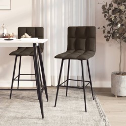 vidaXL Barhocker 2 Stk. Grau Kunstleder