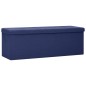 vidaXL Faltbare Sitzbank mit Stauraum Blau Leinenoptik vidaXL Faltbare Sitzbank mit Stauraum Blau Leinenoptik