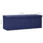 vidaXL Faltbare Sitzbank mit Stauraum Blau Leinenoptik vidaXL Faltbare Sitzbank mit Stauraum Blau Leinenoptik
