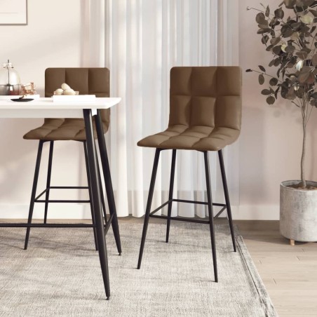 vidaXL Barhocker 2 Stk. Dunkelbraun Kunstleder