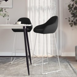 vidaXL Barhocker 2 Stk. Schwarz Samt