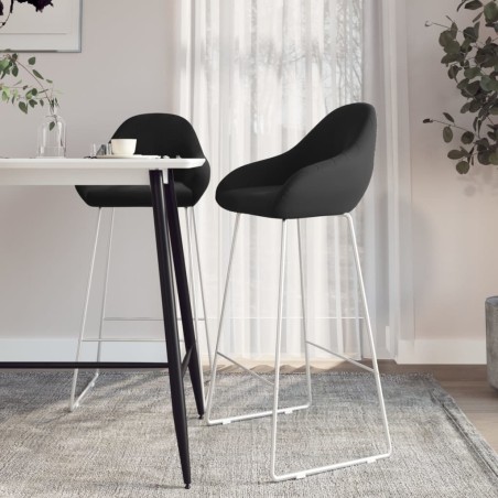vidaXL Barhocker 2 Stk. Schwarz Samt