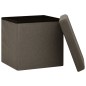 vidaXL Hocker mit Stauraum 2 Stk. Braun Leinenoptik vidaXL Hocker mit Stauraum 2 Stk. Braun Leinenoptik