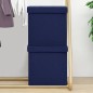 vidaXL Hocker mit Stauraum 2 Stk. Blau Leinenoptik vidaXL Hocker mit Stauraum 2 Stk. Blau Leinenoptik