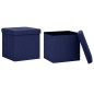 vidaXL Hocker mit Stauraum 2 Stk. Blau Leinenoptik vidaXL Hocker mit Stauraum 2 Stk. Blau Leinenoptik