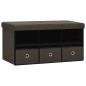 vidaXL Faltbank mit Stauraum Dunkelbraun 76x38x38 cm Leinenoptik vidaXL Faltbank mit Stauraum Dunkelbraun 76x38x38 cm Leinenoptik