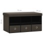 vidaXL Faltbank mit Stauraum Dunkelbraun 76x38x38 cm Leinenoptik vidaXL Faltbank mit Stauraum Dunkelbraun 76x38x38 cm Leinenoptik