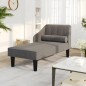 vidaXL Chaiselongue mit Nackenrolle Hellgrau Stoff vidaXL Chaiselongue mit Nackenrolle Hellgrau Stoff