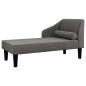 vidaXL Chaiselongue mit Nackenrolle Hellgrau Stoff vidaXL Chaiselongue mit Nackenrolle Hellgrau Stoff