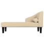 vidaXL Chaiselongue mit Nackenrolle Creme Stoff vidaXL Chaiselongue mit Nackenrolle Creme Stoff