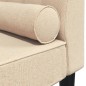 vidaXL Chaiselongue mit Nackenrolle Creme Stoff vidaXL Chaiselongue mit Nackenrolle Creme Stoff