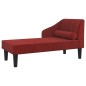 vidaXL Chaiselongue mit Nackenrolle Weinrot Stoff vidaXL Chaiselongue mit Nackenrolle Weinrot Stoff