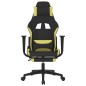 Gaming-Stuhl mit Massage & Fußstütze Schwarz und Hellgrün Stoff Gaming-Stuhl mit Massage & Fußstütze Schwarz und Hellgrün Stoff