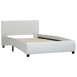 vidaXL Bettgestell Weiß Kunstleder 100 x 200 cm