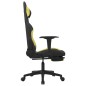 Gaming-Stuhl mit Massage & Fußstütze Schwarz und Hellgrün Stoff Gaming-Stuhl mit Massage & Fußstütze Schwarz und Hellgrün Stoff