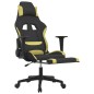 Gaming-Stuhl mit Massage & Fußstütze Schwarz und Hellgrün Stoff Gaming-Stuhl mit Massage & Fußstütze Schwarz und Hellgrün Stoff