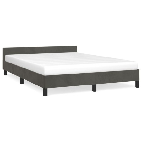 vidaXL Bettgestell ohne Matratze Dunkelgrau 140x190 cm Samt