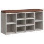 vidaXL Schuhbank Betongrau 103x30x48 cm Holzwerkstoff vidaXL Schuhbank Betongrau 103x30x48 cm Holzwerkstoff