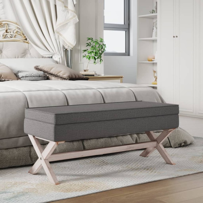 vidaXL Hocker mit Stauraum Dunkelgrau 110x45x49 cm Stoff vidaXL Hocker mit Stauraum Dunkelgrau 110x45x49 cm Stoff