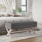 vidaXL Hocker mit Stauraum Dunkelgrau 110x45x49 cm Stoff vidaXL Hocker mit Stauraum Dunkelgrau 110x45x49 cm Stoff