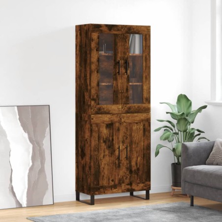 vidaXL Highboard Räuchereiche 69,5x34x180 cm Holzwerkstoff