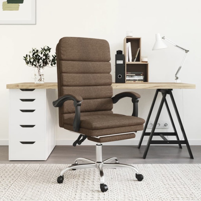 vidaXL Bürostuhl mit Massagefunktion Braun Stoff vidaXL Bürostuhl mit Massagefunktion Braun Stoff