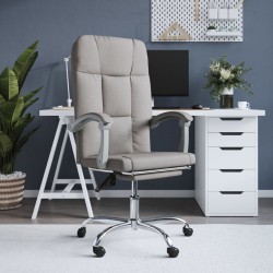 vidaXL Bürostuhl mit Liegefunktion Taupe Stoff
