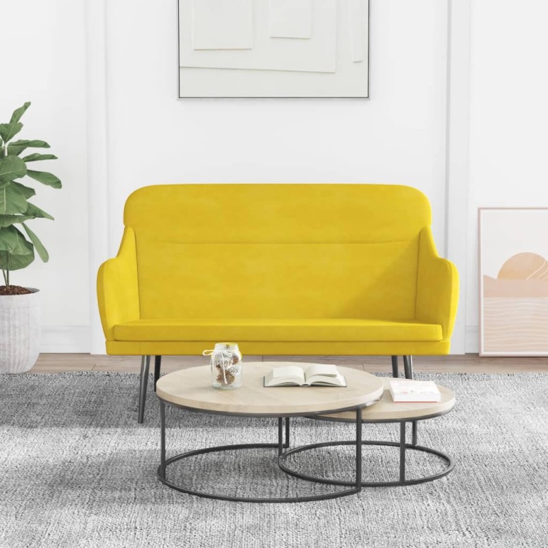 vidaXL Sitzbank Gelb 110x76x80 cm Samt vidaXL Sitzbank Gelb 110x76x80 cm Samt