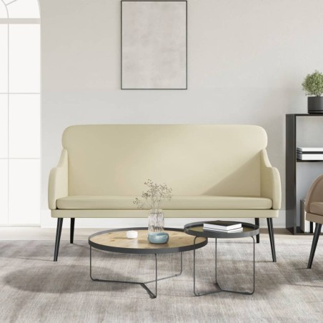 vidaXL Sitzbank Creme 110x76x80 cm Kunstleder