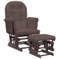 vidaXL Schaukelsessel mit Hocker Gleitend Braun Stoff vidaXL Schaukelsessel mit Hocker Gleitend Braun Stoff