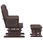 vidaXL Schaukelsessel mit Hocker Gleitend Braun Stoff vidaXL Schaukelsessel mit Hocker Gleitend Braun Stoff