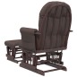 vidaXL Schaukelsessel mit Hocker Gleitend Braun Stoff vidaXL Schaukelsessel mit Hocker Gleitend Braun Stoff