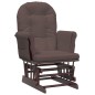 vidaXL Schaukelsessel mit Hocker Gleitend Braun Stoff vidaXL Schaukelsessel mit Hocker Gleitend Braun Stoff