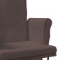 vidaXL Schaukelsessel mit Hocker Gleitend Braun Stoff vidaXL Schaukelsessel mit Hocker Gleitend Braun Stoff