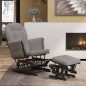 vidaXL Schaukelsessel mit Hocker Gleitend Hellgrau Stoff vidaXL Schaukelsessel mit Hocker Gleitend Hellgrau Stoff