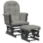 vidaXL Schaukelsessel mit Hocker Gleitend Hellgrau Stoff vidaXL Schaukelsessel mit Hocker Gleitend Hellgrau Stoff