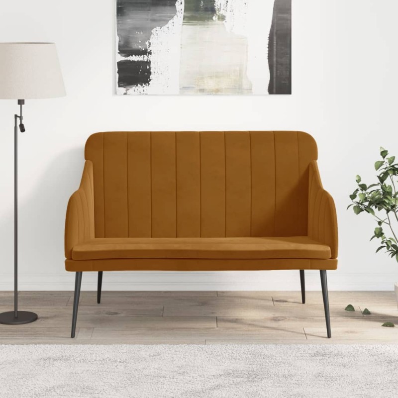 vidaXL Sitzbank Braun 110x76x80 cm Samt vidaXL Sitzbank Braun 110x76x80 cm Samt