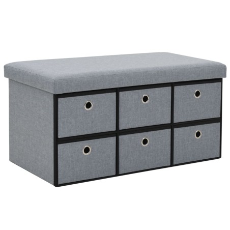 vidaXL Faltbare Sitzbank Leinenoptik 76×38×38 cm Hellgrau
