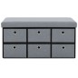 vidaXL Faltbare Sitzbank Leinenoptik 76×38×38 cm Hellgrau vidaXL Faltbare Sitzbank Leinenoptik 76×38×38 cm Hellgrau