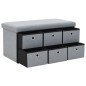 vidaXL Faltbare Sitzbank Leinenoptik 76×38×38 cm Hellgrau vidaXL Faltbare Sitzbank Leinenoptik 76×38×38 cm Hellgrau