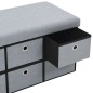 vidaXL Faltbare Sitzbank Leinenoptik 76×38×38 cm Hellgrau vidaXL Faltbare Sitzbank Leinenoptik 76×38×38 cm Hellgrau