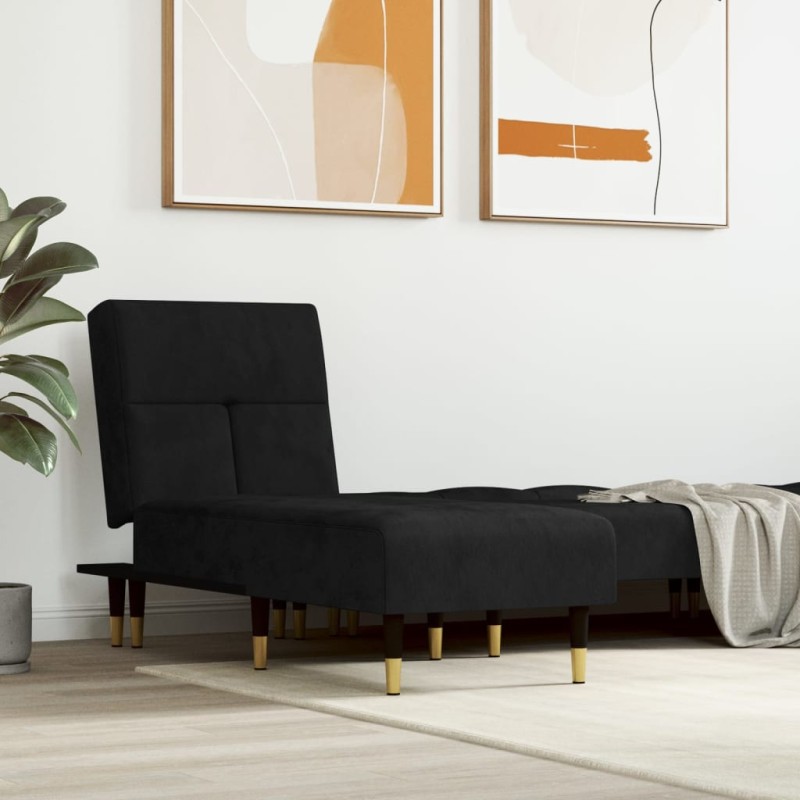 vidaXL Chaiselongue Schwarz Samt vidaXL Chaiselongue Schwarz Samt
