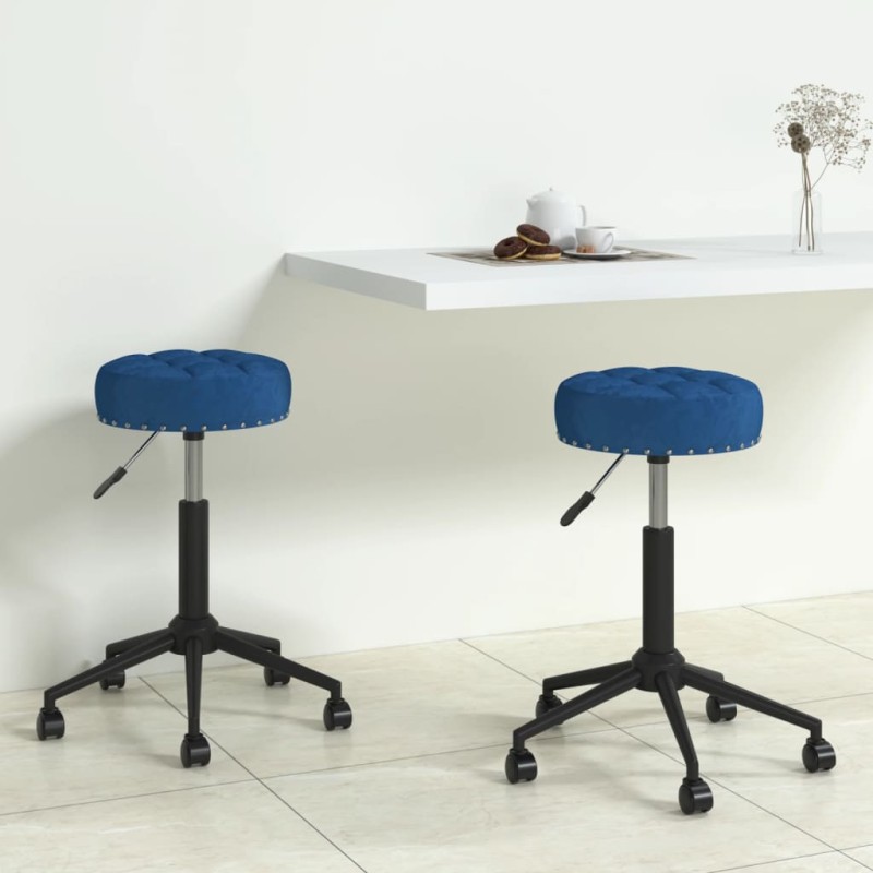 Essstühle 2 Stk. Drehbar Blau Samt Essstühle 2 Stk. Drehbar Blau Samt